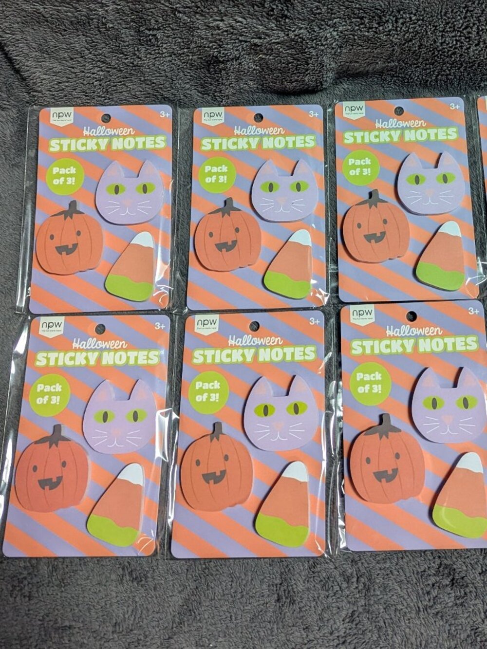 NWT Bundle of Six (6) Packages of NPW Halloween Sticky Notes 3-packs